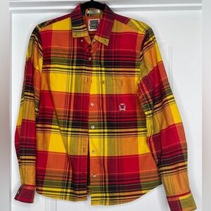 Panhandle Slim Rough Stock Western Long Sleeve Button Down Button Up, Sz M